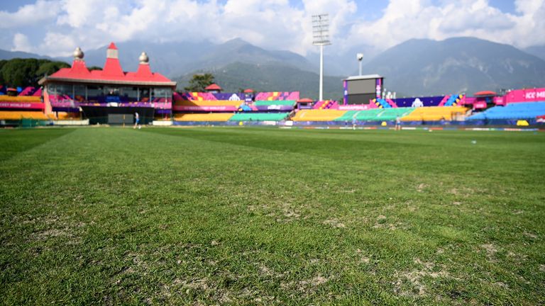 This image of the outfield was taken during England&#39;s practice session in Dharamsala on Sunday